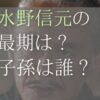 水野信元の最後は？子孫は誰？