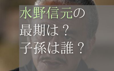 水野信元の最後は？子孫は誰？