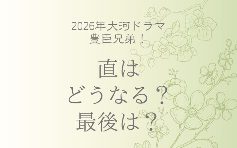 豊臣兄弟！直はどうなる？最後は？