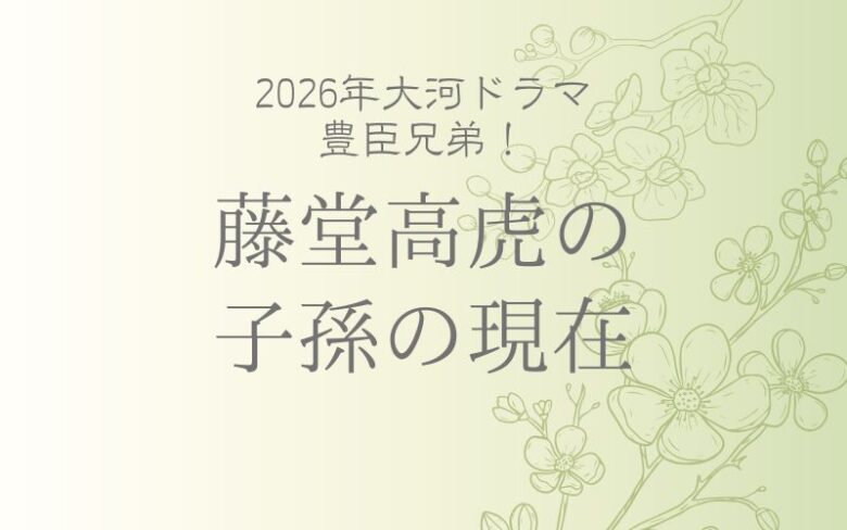 藤堂高虎の子孫の現在は？家系図で解説