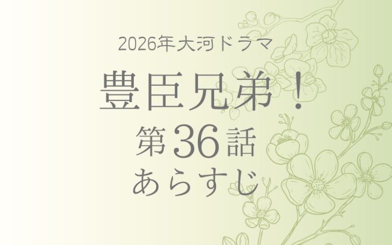 豊臣兄弟36話あらすじとネタバレ